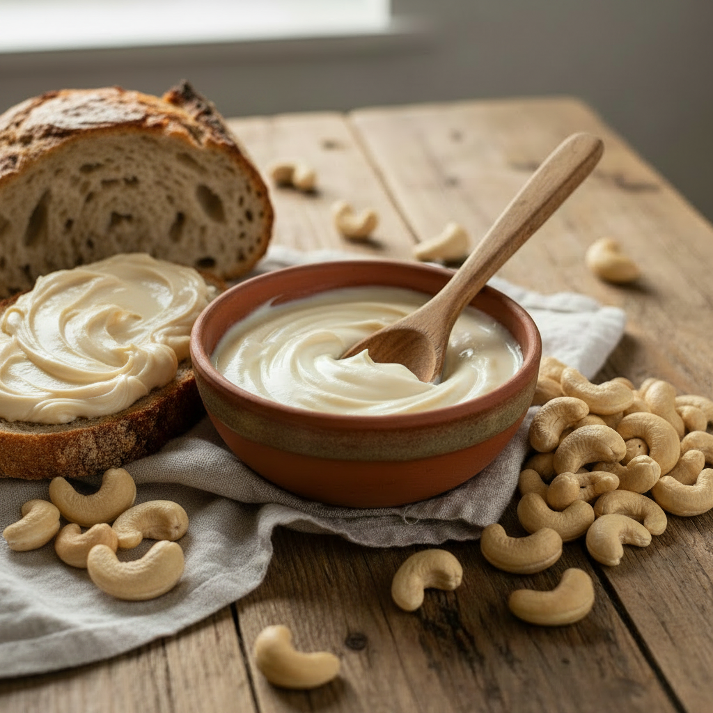 Crema di anacardi con pane